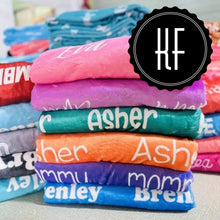 Load image into Gallery viewer, Personalized Fleece Name Blankets