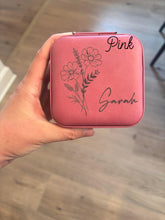 Load image into Gallery viewer, Laser Engraved Birth Flower Jewelry Boxes