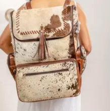 Load image into Gallery viewer, Gorgeous Hairon + Leather Backpsck Diaper Bag